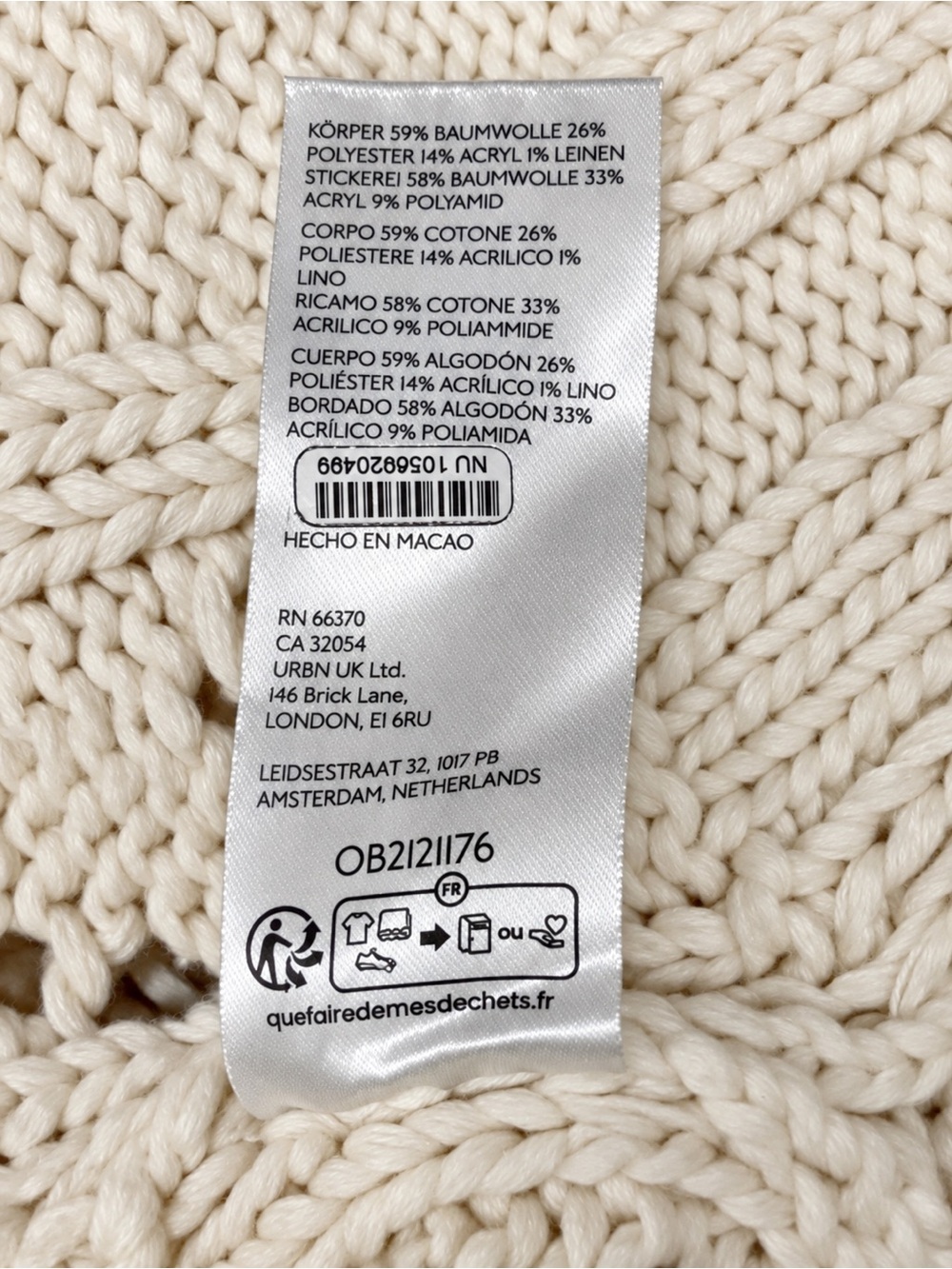 Pilcro Oversized Embroidered Cable-Knit Sweater Size L - Picture 10 of 10